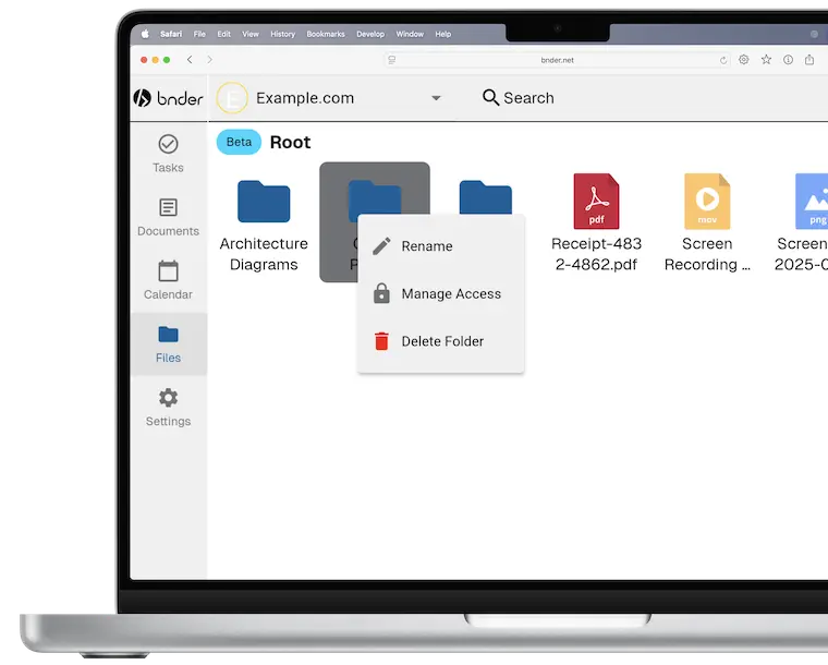 Screenshot showing project files stored inside the workspace.